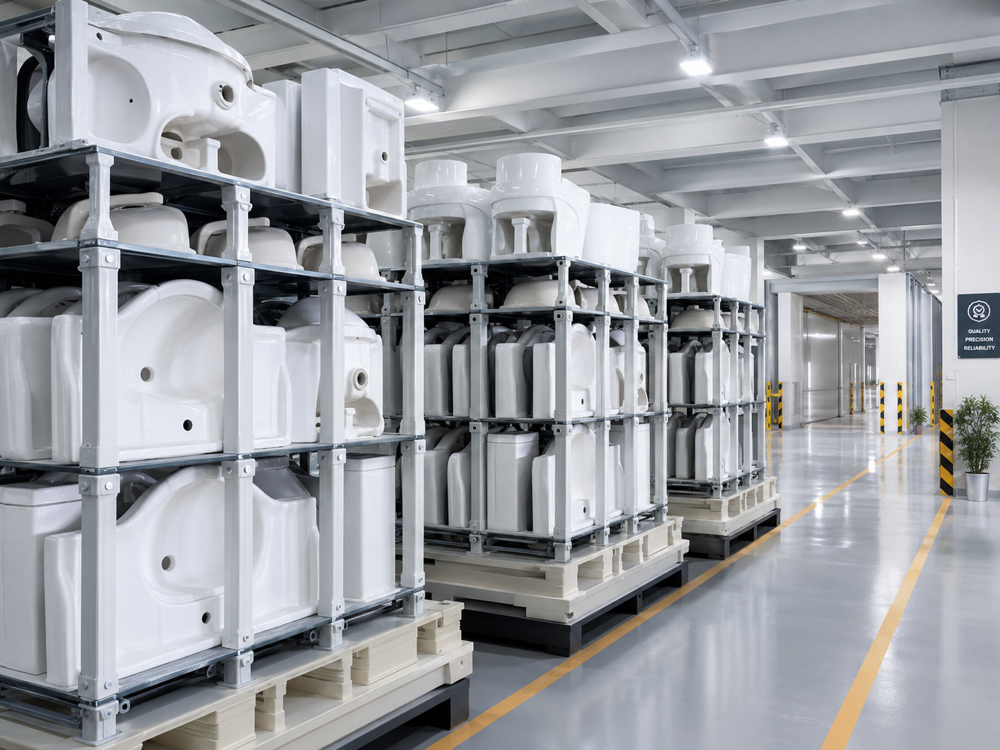 AF ceramic sanitary ware storage and shipment inspection